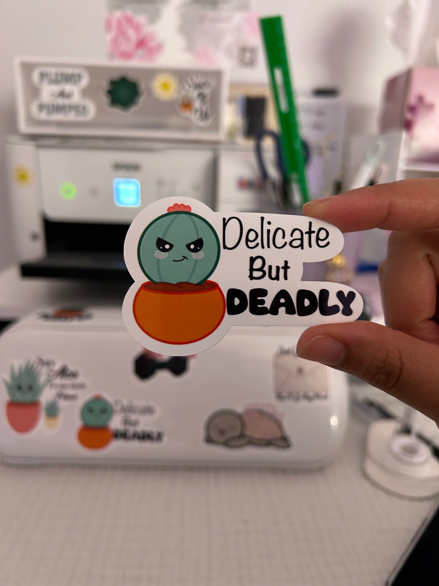 Delicate But Deadly Ruby Sticker