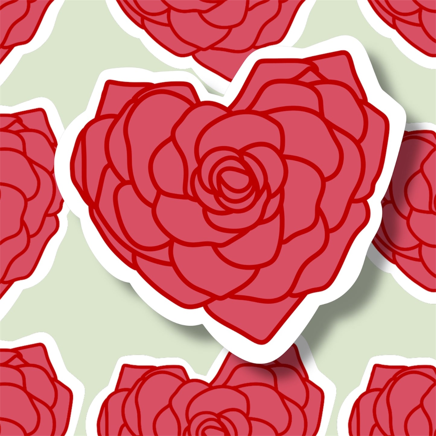 Rose Heart Sticker