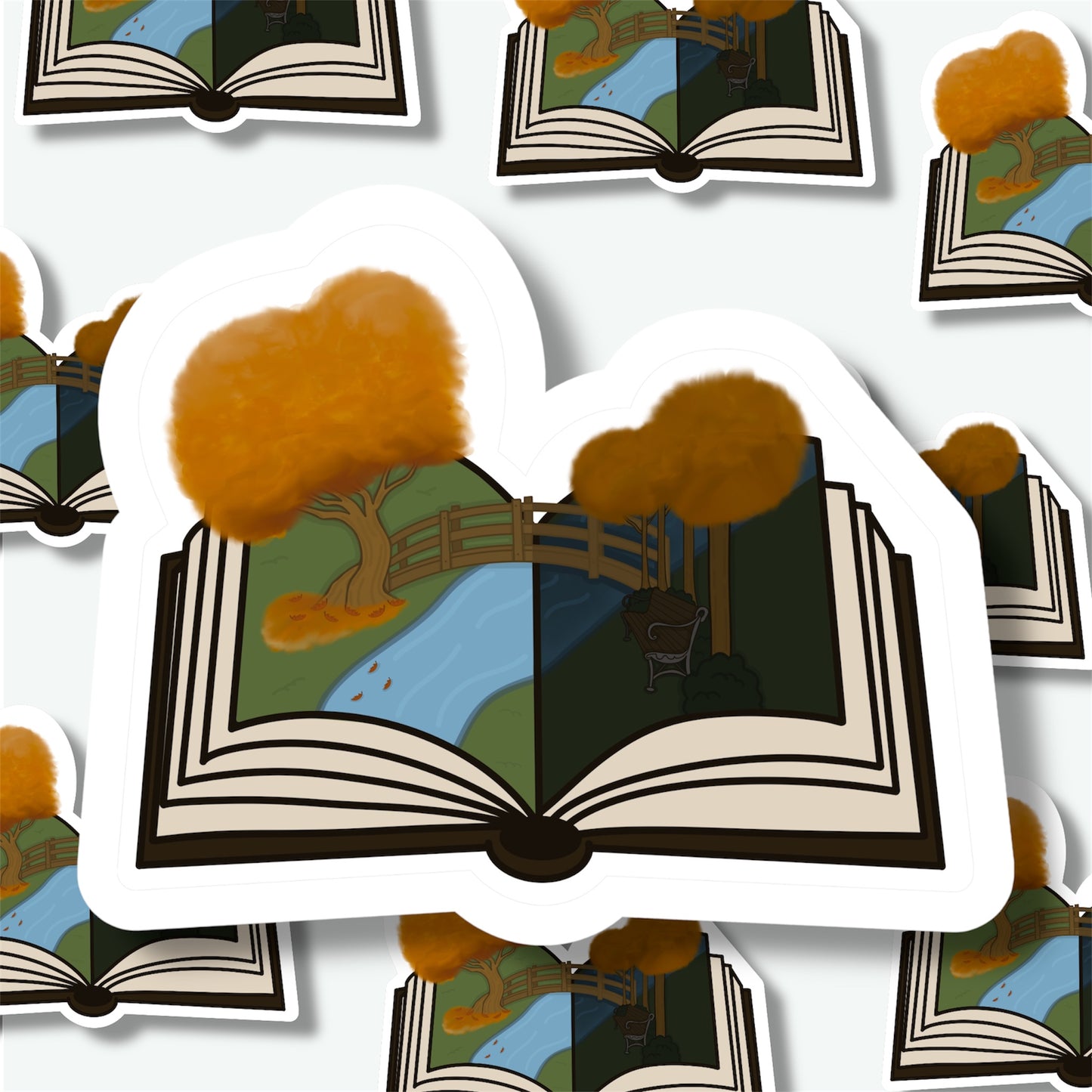 Fall Book Sticker