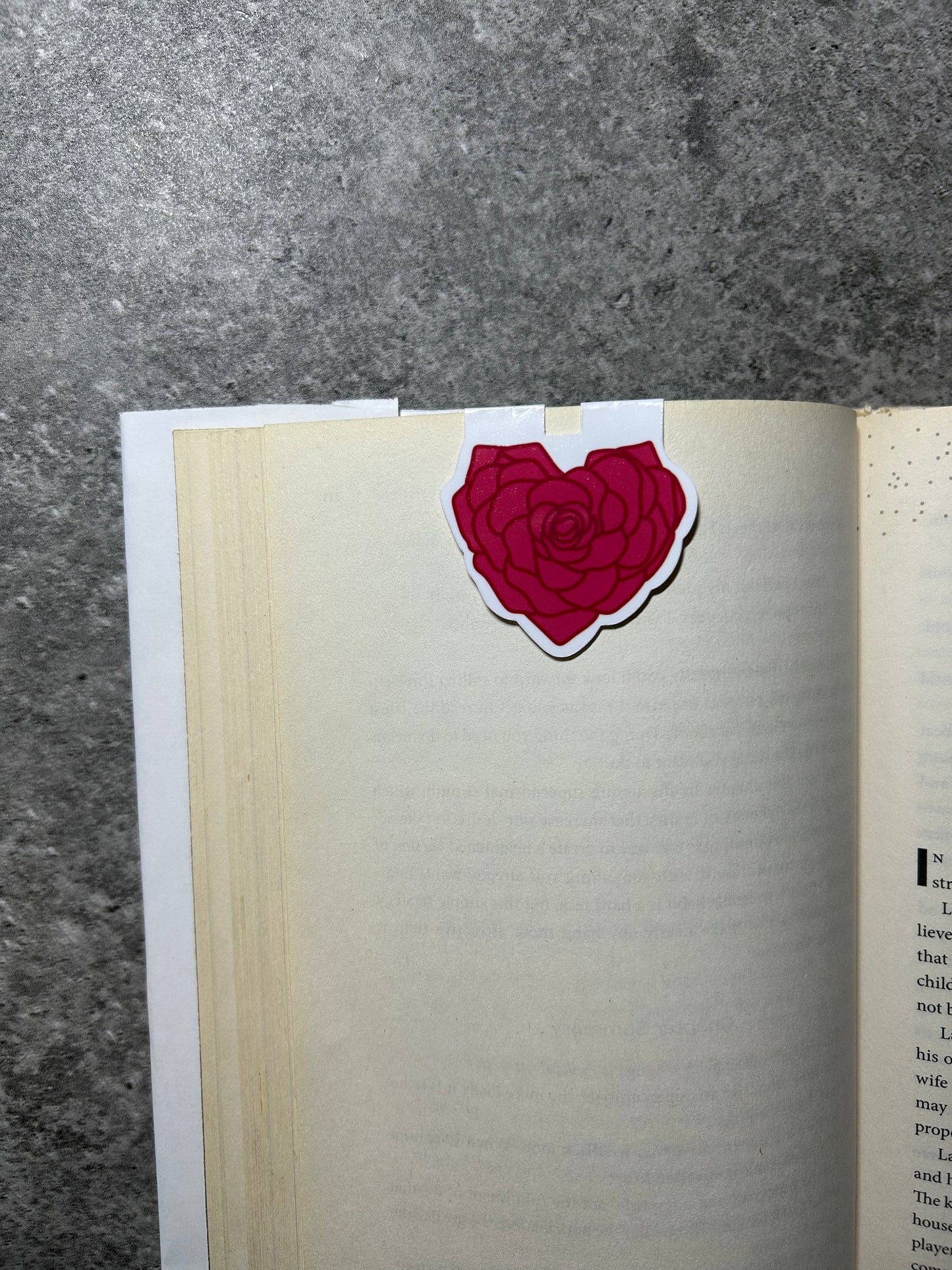 Rose Heart Magnetic Bookmark