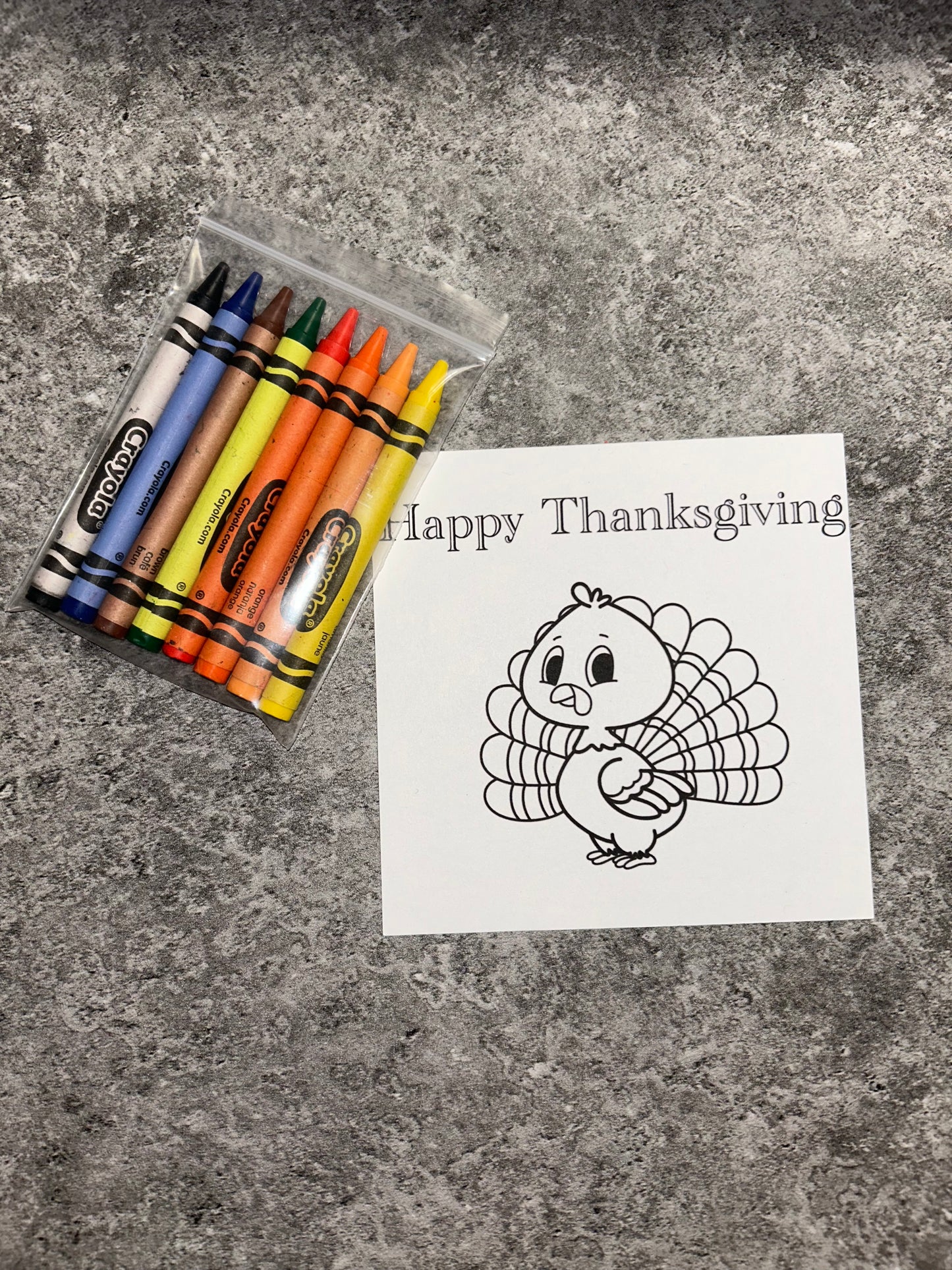 Happy Thanksgiving Turkey Coloring Card With Crayons