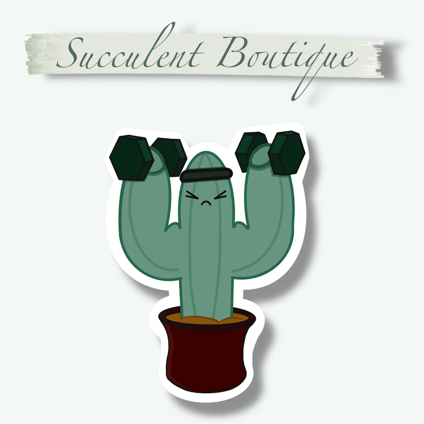 Cactus Jack Lifting Dumbbells Sticker
