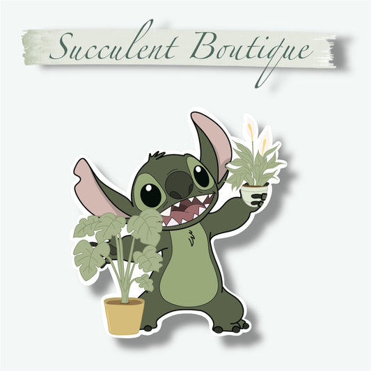 Plant Lover Stitch Sticker