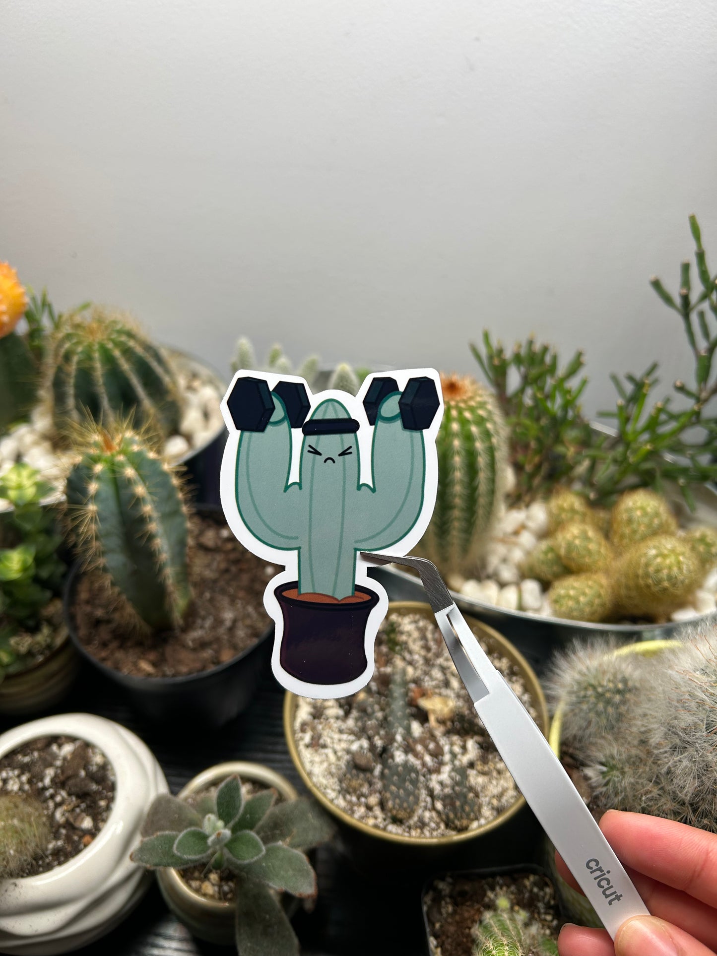 Cactus Jack Lifting Dumbbells Sticker