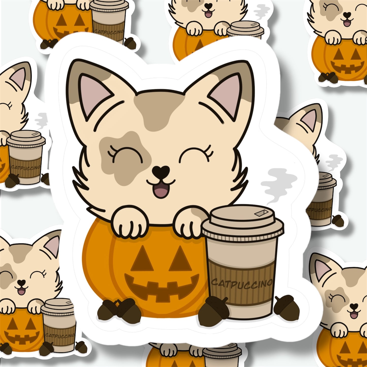 Fall Catpuccino Sticker