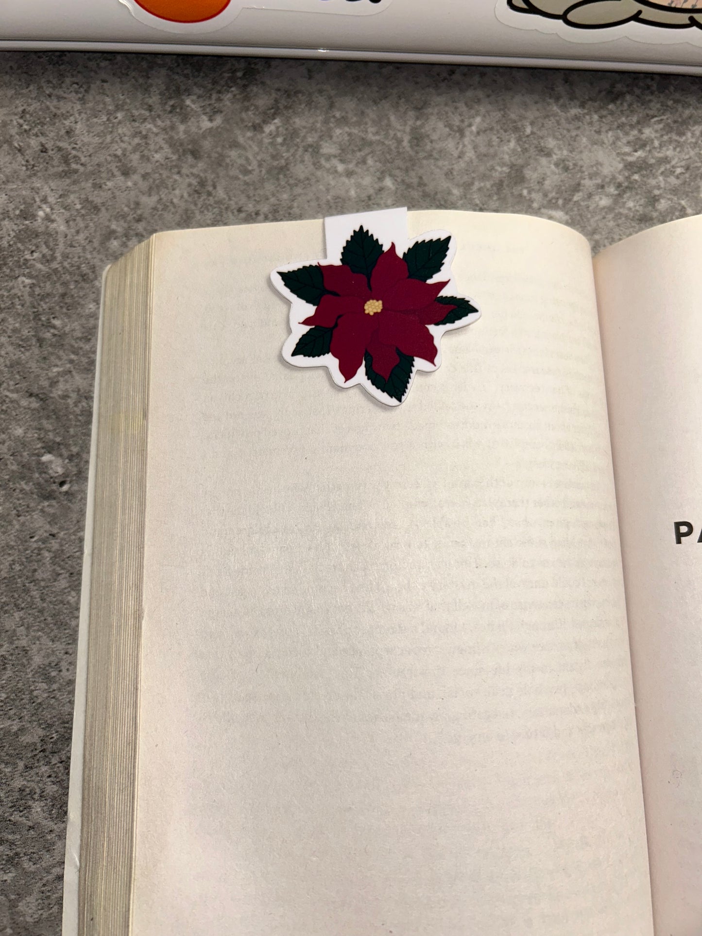 Christmas Poinsettia Magnetic Bookmark