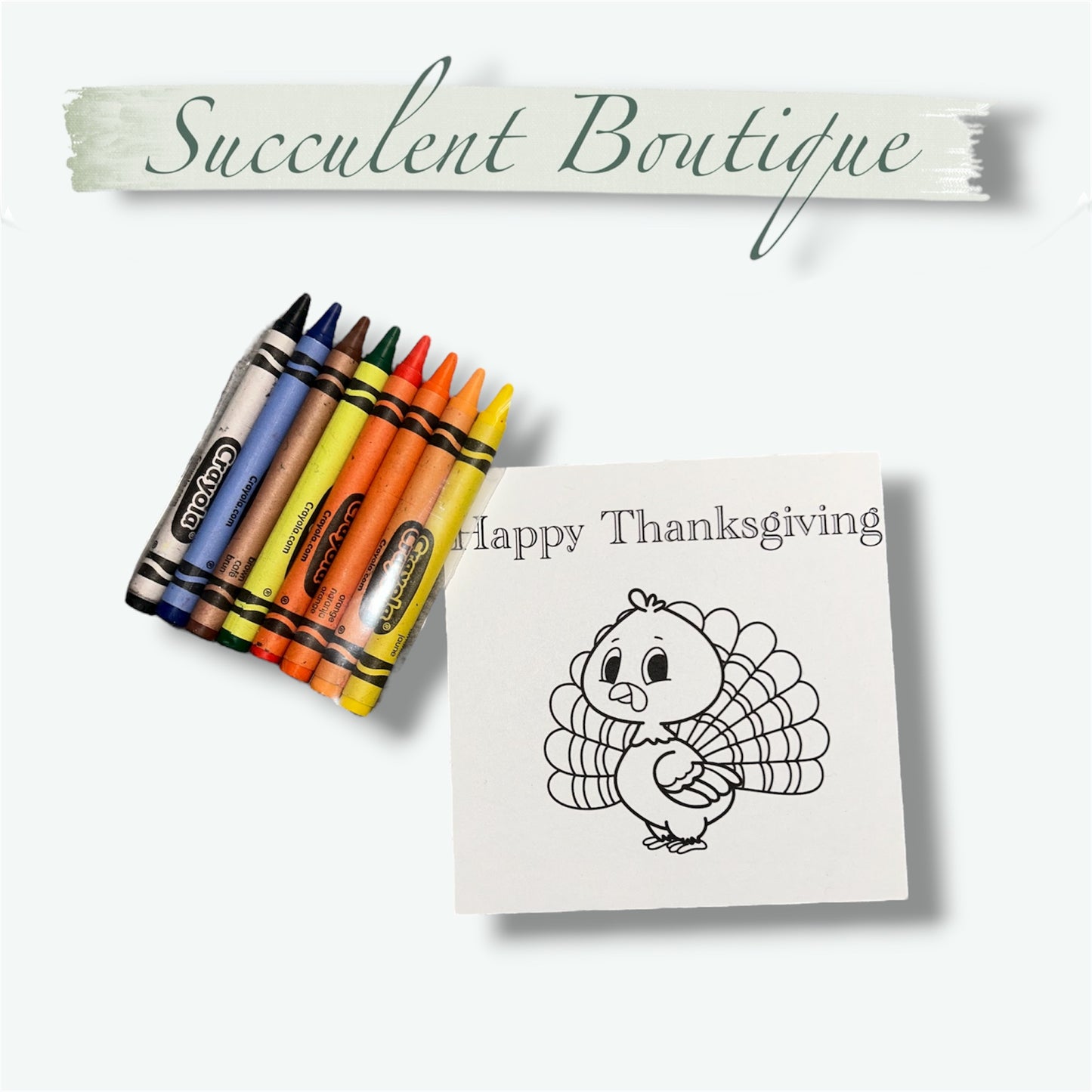 Happy Thanksgiving Turkey Coloring Card With Crayons