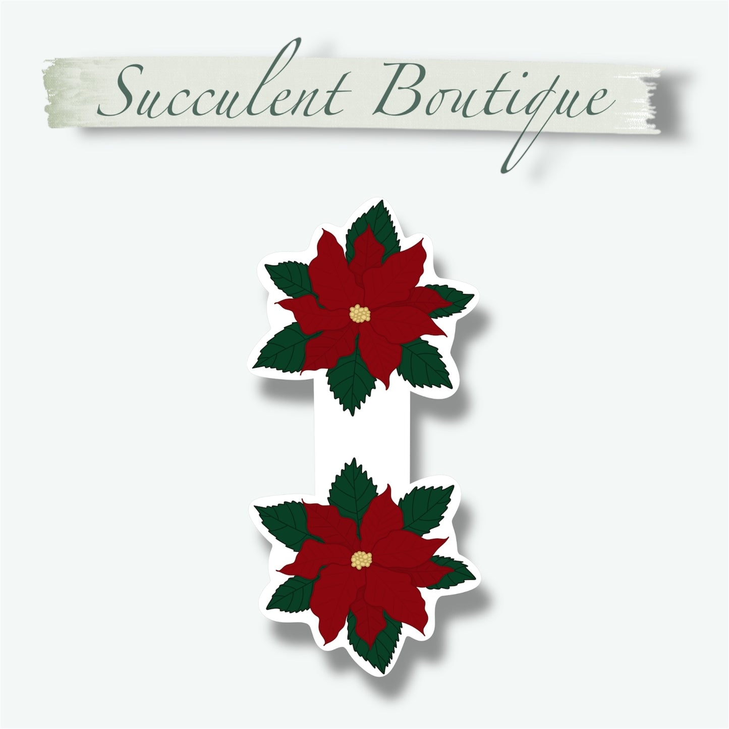 Christmas Poinsettia Magnetic Bookmark