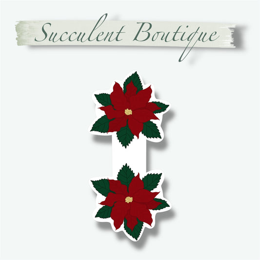 Christmas Poinsettia Magnetic Bookmark