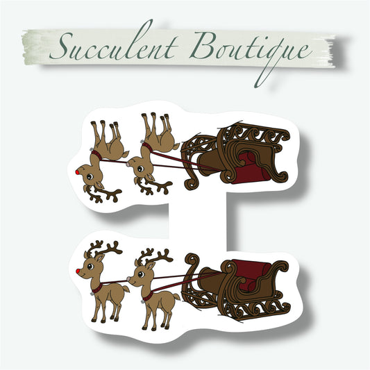 Reindeer & Sled Magnetic Bookmark