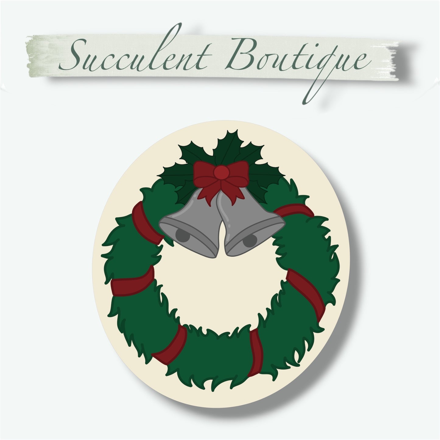 Holiday Wreath With Bells Sticker