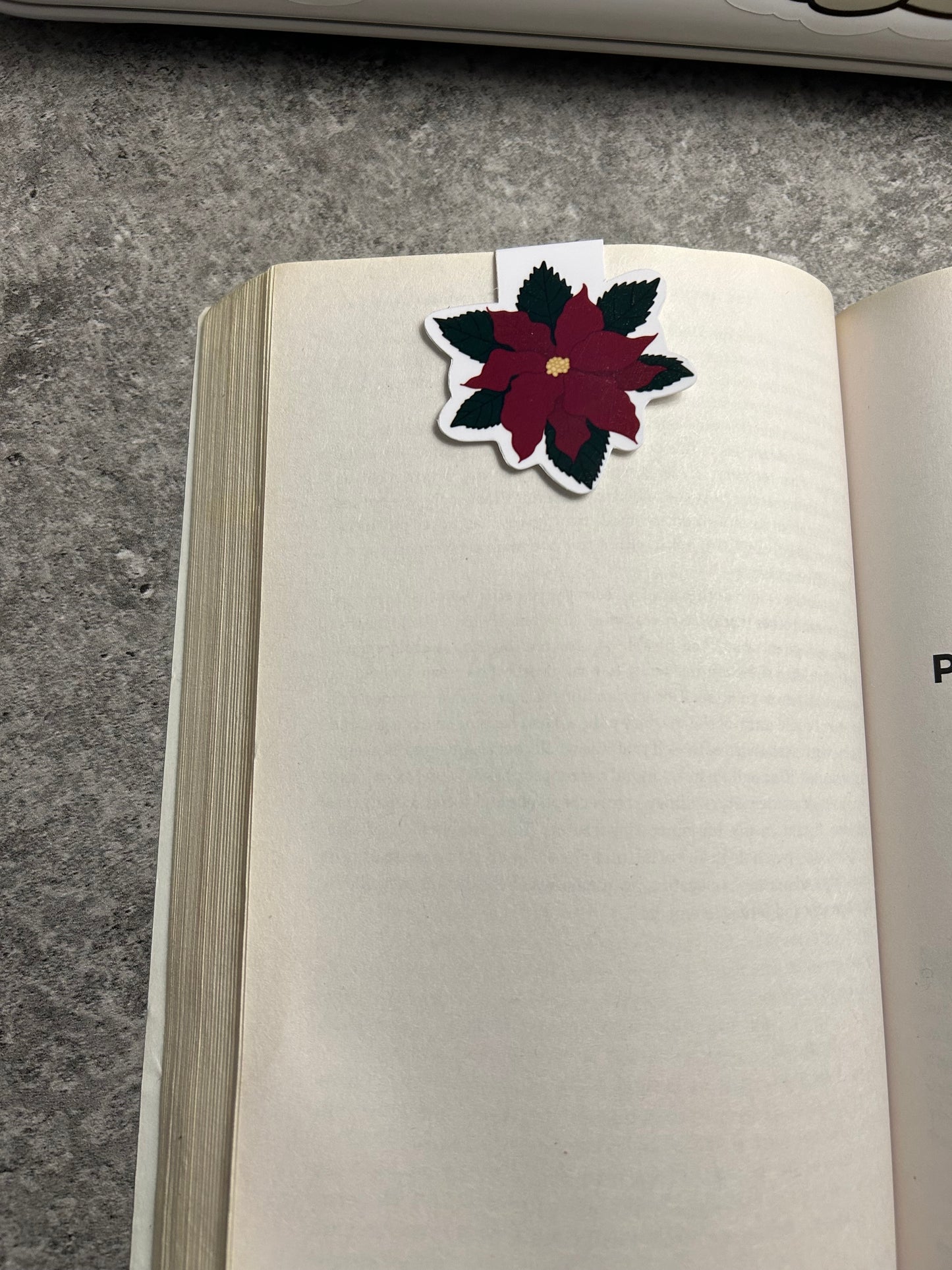 Christmas Poinsettia Magnetic Bookmark
