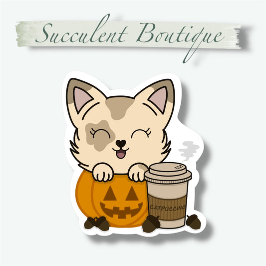 Fall Catpuccino Sticker