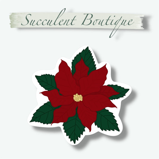 Christmas Poinsettia Sticker