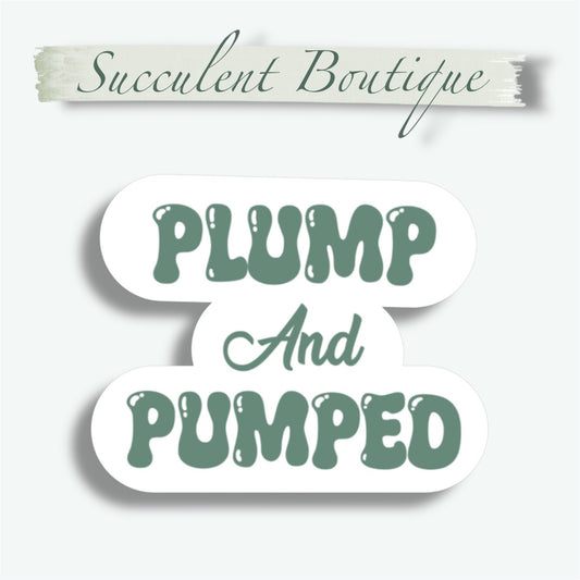 Plump and Pumped | Green shiny bubble letters