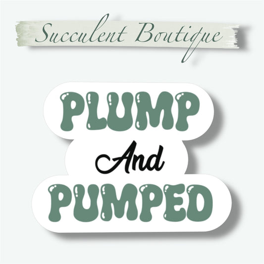 Plump and Pumped | Green & black shiny bubble letters