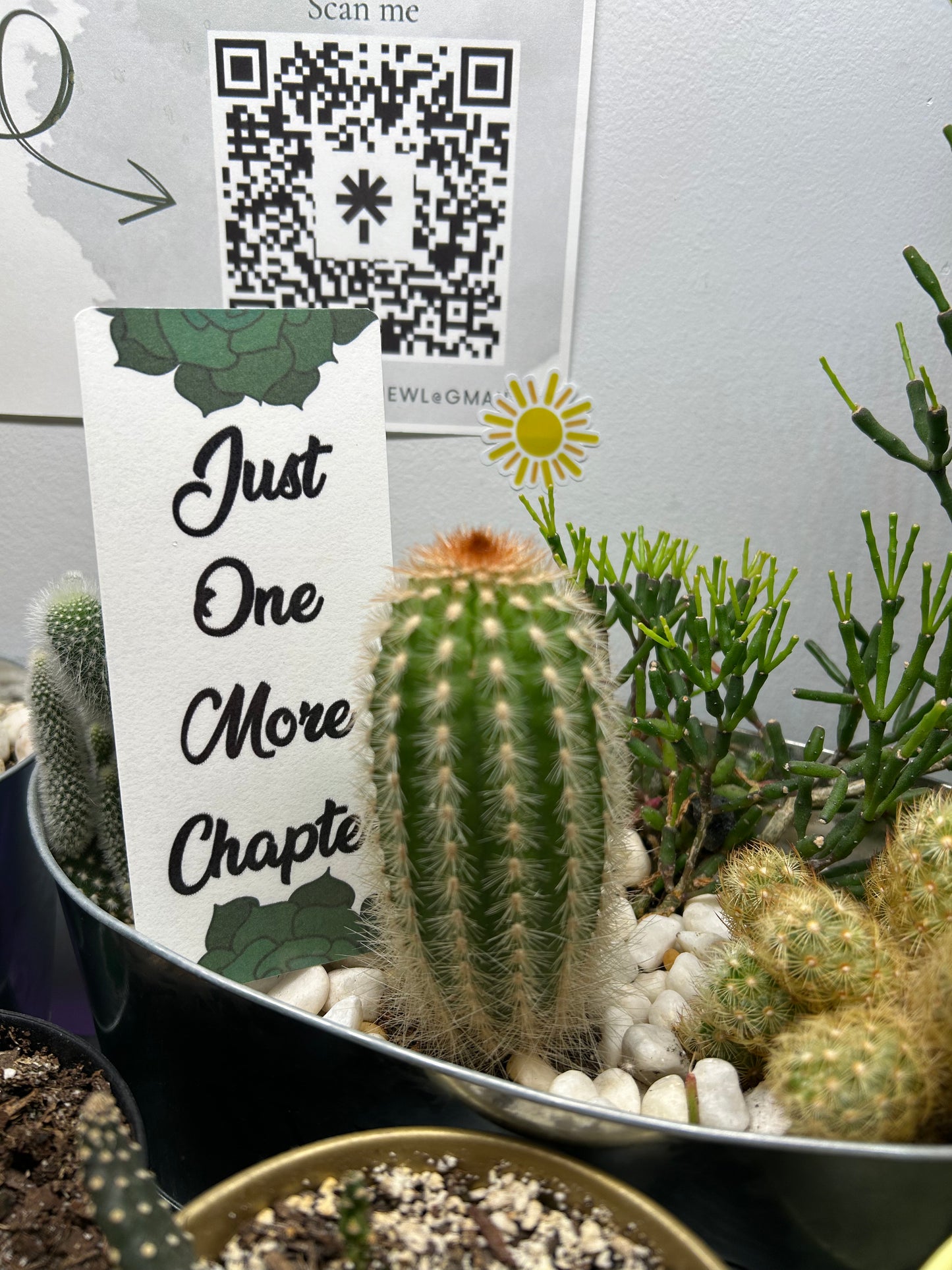 Just One More Chapter | Green Echeveria Bookmark