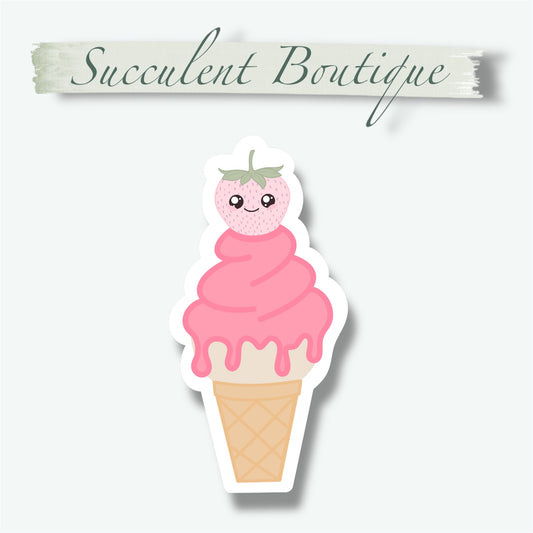Strawberry Ice Cream Sticker