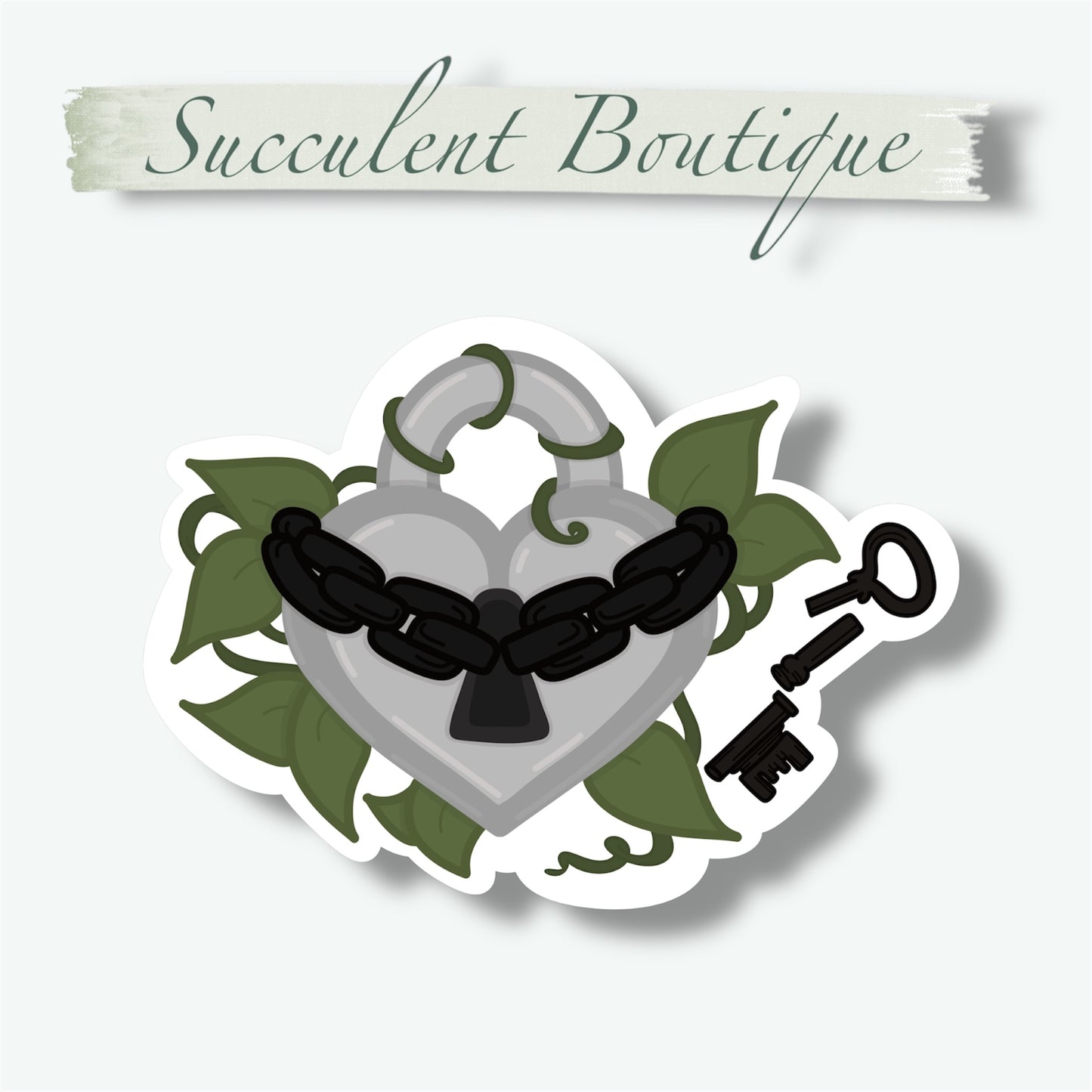 Heart Locket With Broken Key Sticker